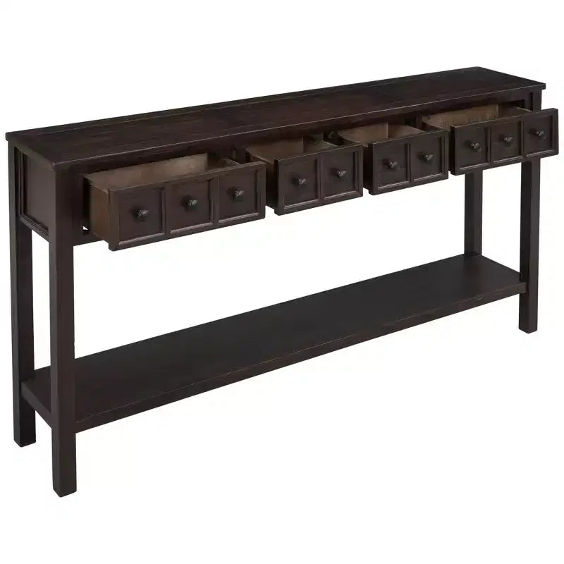 Console d'entrée rustique avec tiroirs et étagère inférieure