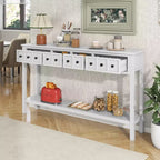 Console d'entrée rustique avec tiroirs et étagère inférieure