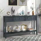 Console d'entrée rustique avec tiroirs et étagère inférieure