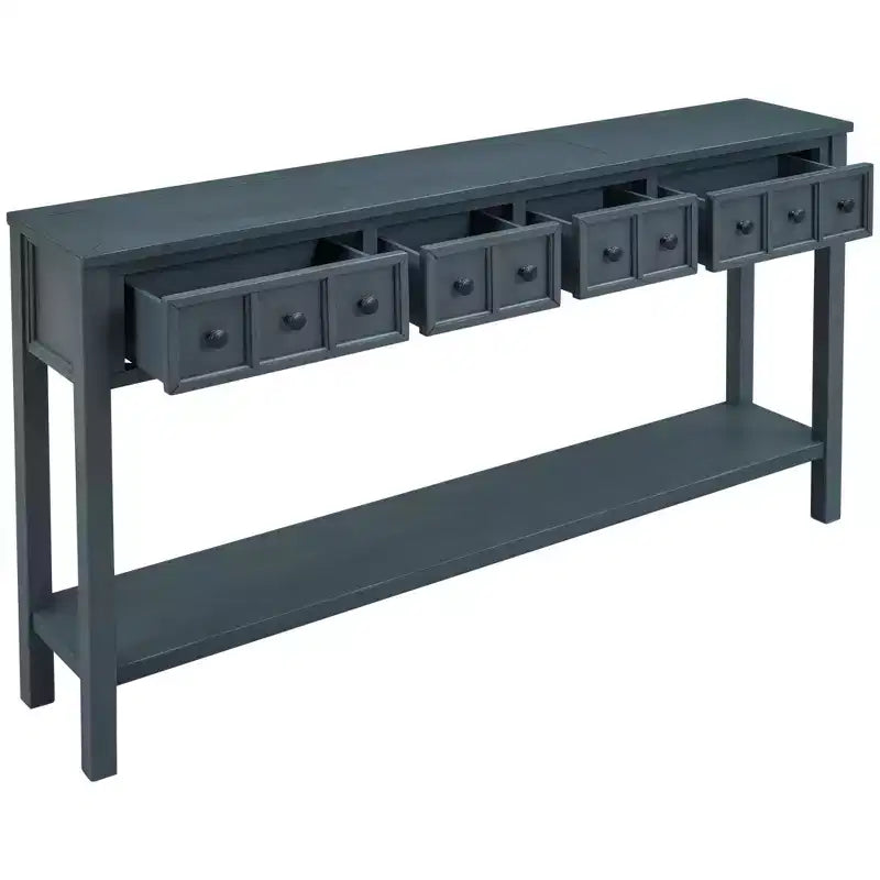 Console d'entrée rustique avec tiroirs et étagère inférieure