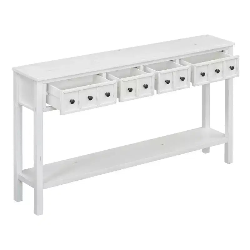 Console d'entrée rustique avec tiroirs et étagère inférieure