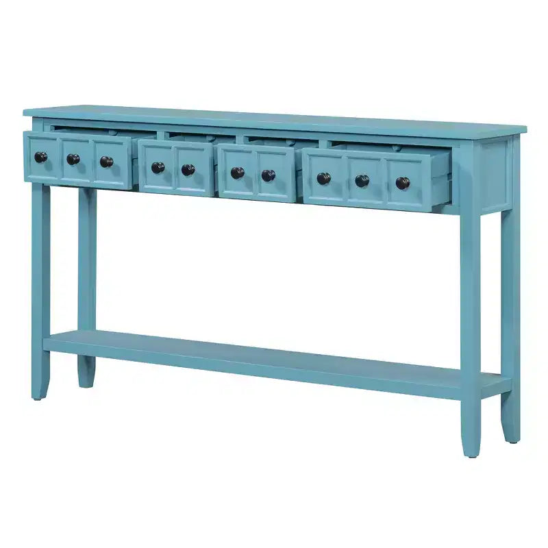 Console d'entrée rustique avec tiroirs et étagère inférieure