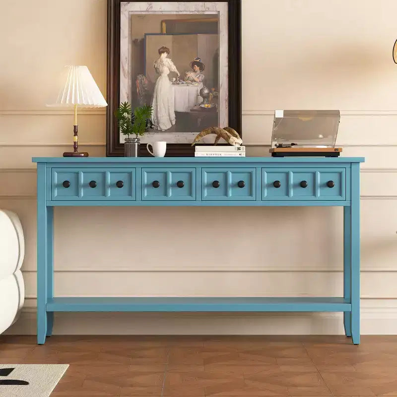 Console d'entrée rustique avec tiroirs et étagère inférieure
