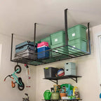 Rangement suspendu pour garage 4 pi x 8 pi avec crochets | Supporte 317,5 kg